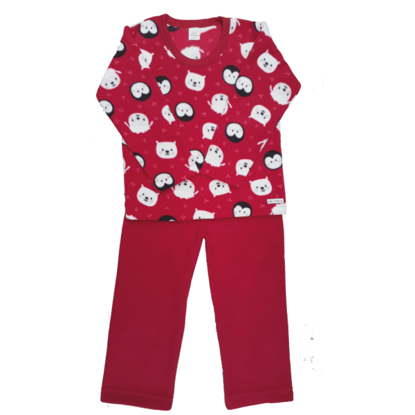 1791 Pijama Microsoft Vermelho Pinguim 4 6 8